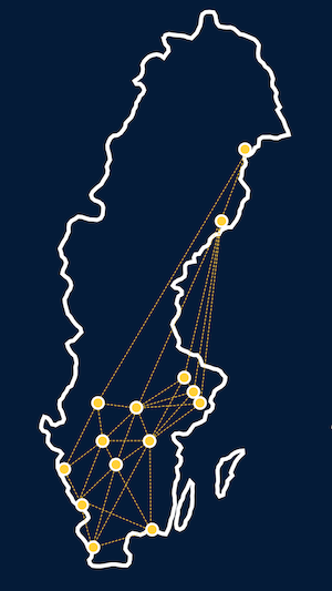 Karta över Sverige.