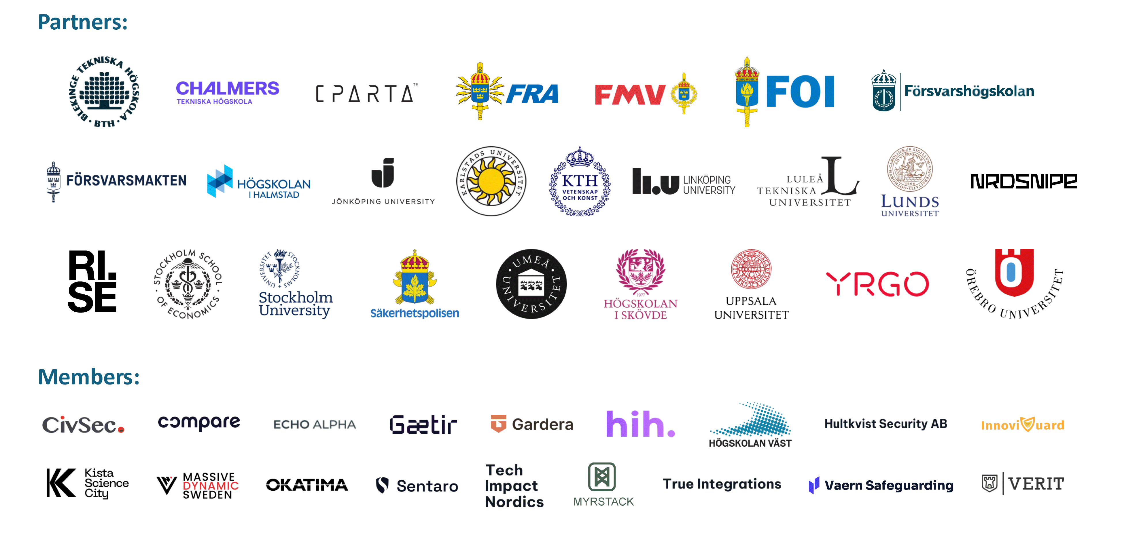 Partner and members logotypes