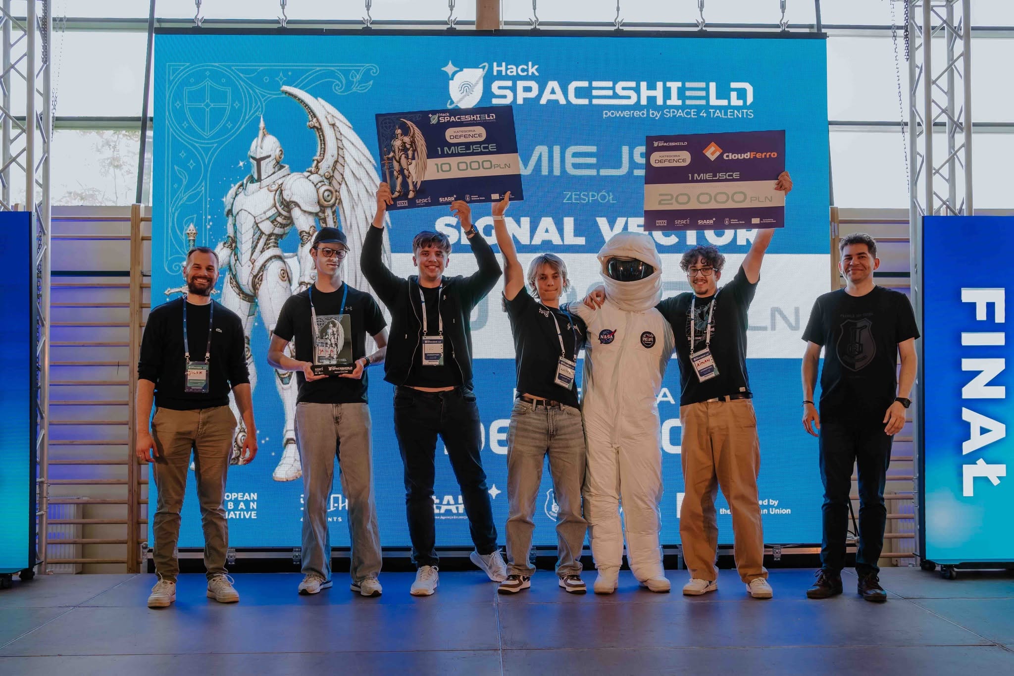 The Signal Vector team wins first prize at SpaceShield Hack 2026