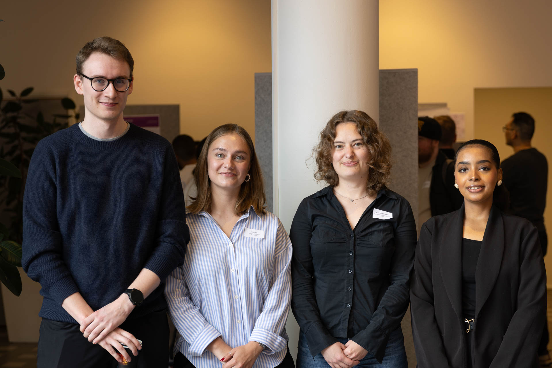 PhD students Anton Israelsson, Mira Pop, Madeleine Lindström and Amira Gourbal Abdallah